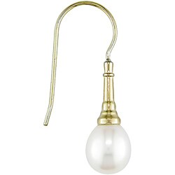 10k Yellow Gold Freshwater Rice Pearl Earrings