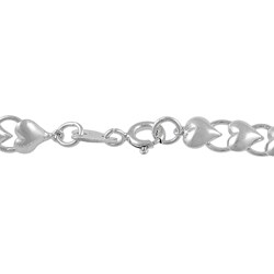 Sterling Silver Linked Hearts Bracelet