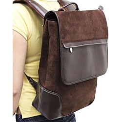 G Pacific Venetian Leather Suede Computer Backpack