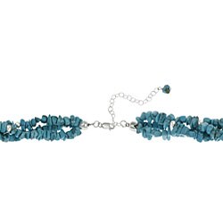 Stonique Creations Sterling Silver 3-strand Turquoise Chip Necklace