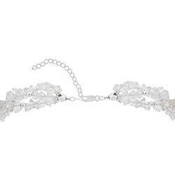 Stonique Creations Sterling Silver 3-strand Crystal Chip Necklace