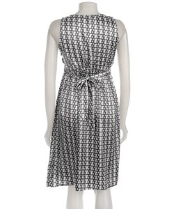 Pretty Pink Pleat-front Knee-length Wrap Dress