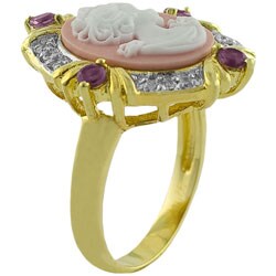 14k Goldplated Silver CZ Cameo Ring