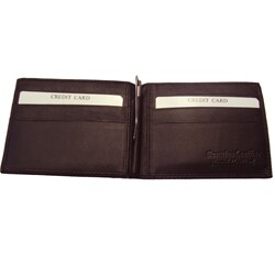 Brown Leather Money Clip Wallet