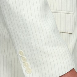 Haspel Men's Ivory Stripe Performance Linen Suit