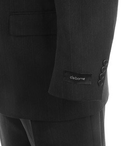 Claiborne Men's Charcoal Pinstripe Wool Suit