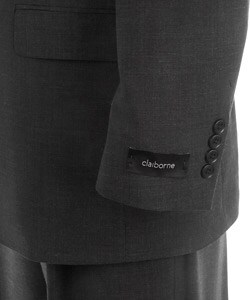 Claiborne Men's Charcoal Wool 2-button Suit