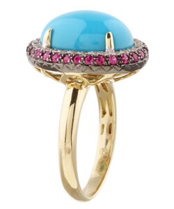 Encore by Le Vian 14k Gold Turquoise and Ruby Ring