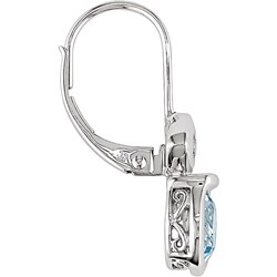 10k Gold Blue Topaz 1/10ct TDW Diamond Earrings