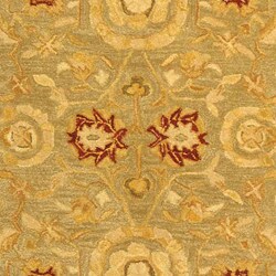Handmade Kashan Green/ Red Wool Rug (9'6 x 13'6)