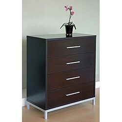 Modern 4-drawer Wood/ Metal Chest