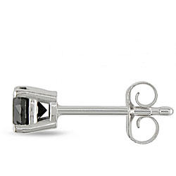 14k White Gold 1/2ct TDW Black Diamond Stud Earrings