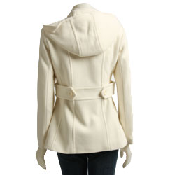 Anne Klein Women's Petite Hooded Peacoat