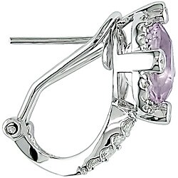 14k White Gold 1/2ct TDW Diamond Kunzite Earrings