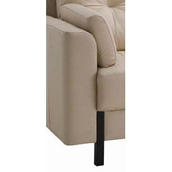 Tiffany Cream Leather Sofa and Two Chairs