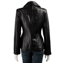 Jones New York Lamb Leather Scuba Coat