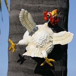Rooster Splat Garden Art