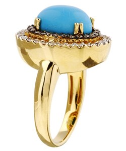 Encore by Le Vian 14k Gold Turquoise and Diamond Ring (H-I, SI2-SI3)