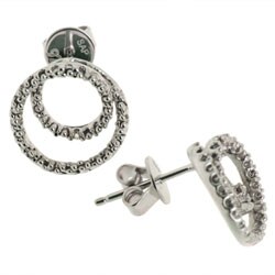Maddy Emerson Silver and Diamond Swirl Earrings