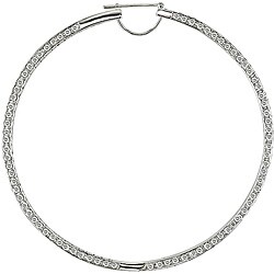 18k White Gold 6 1/3 TDW Diamond Hoop Earrings (G-H, SI1-SI2)