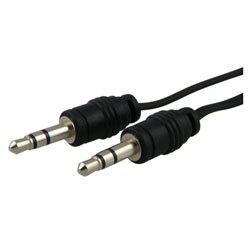 Retractable 3.5 mm Black Audio Extension Cable