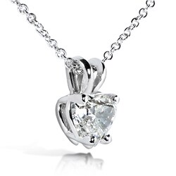 14k White Gold 3/4ct TDW Diamond Heart Necklace (G-H, SI)