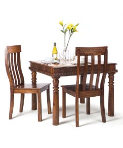 Set of Two Carved Back Dining Chair (India)