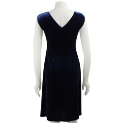 London Times Velvet Sleeveless Twist Front Dress