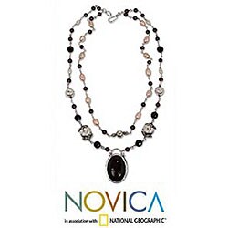 'Duet' Onyx and Pearl Necklace (Indonesia)