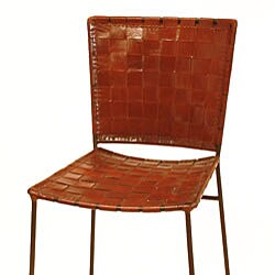 Set of 2 Iron and Leather Eyela Counter Stools (India)