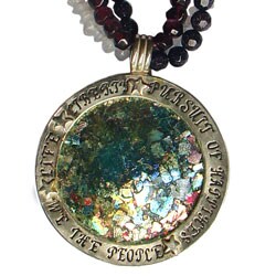 'We The People' Large Roman Glass Necklace (Israel)