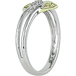10k Two-tone Gold Diamond Heart Ring