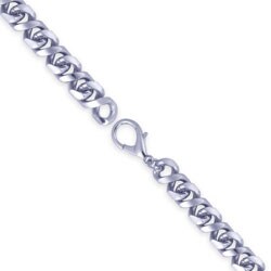 14k White Gold Overlay Weaved Cuban Bracelet