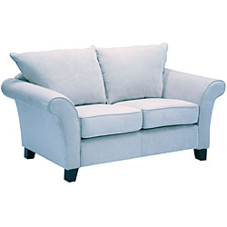 Provence Sky Blue Microfiber Flared Arm Loveseat