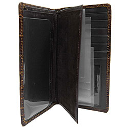 BT Croc Print Leather Checkbook Wallet