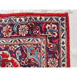 Persian Kashan Red/ Navy Wool Rug (2'6 x 9'6)