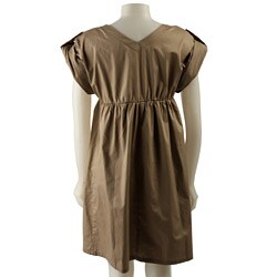 Mlle Gabrielle Women's Double V-neck Smock Dress