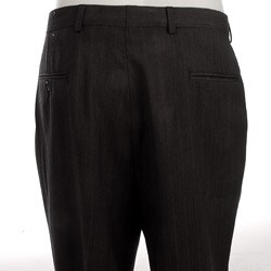 Palm Beach Men's Charcoal Multi-striped Wool Slacks
