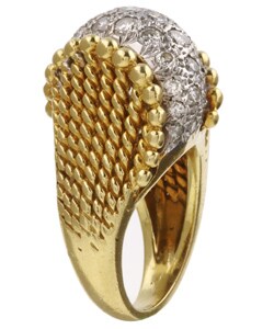 18k Yellow Gold 1 3/4ct TDW Diamond Cocktail Ring (I, VS2)