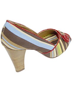 Naughty Monkey Wavelength Striped Peep Toe Pumps