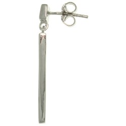 Sterling Silver Created Opal Stick Dangle Earrings