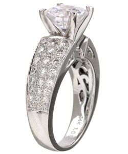 14k Gold CZ and 1ct TDW Diamond Engagement Ring (G-H, SI1-SI2)
