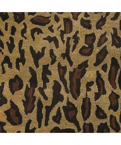 Hand-tufted Safari Leopard Wool Rug (8' Round)