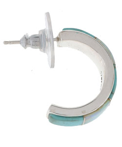 Sterling Silver Turquoise and Opal Earrings