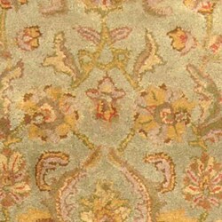 Handmade Heritage Kermansha Green/ Gold Wool Runner (2'3 x 10')