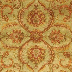 Handmade Heritage Kermansha Green/ Gold Wool Rug (7'6 x 9'6)