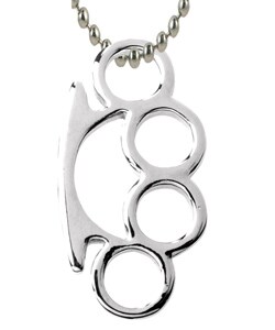 Pewter Large Brass Knuckles Necklace