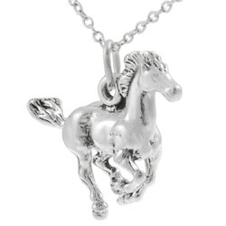Sterling Silver Running Horse Necklace