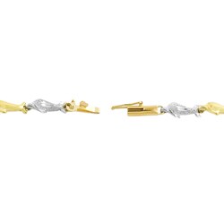 14k Two-tone Gold School of Dolphin Bracelet