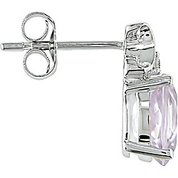 14k White Gold Diamond and Kunzite Earrings